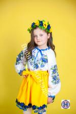 Вишиванка для дівчинки УКРАЇНОЧКА в синьо-жовтому кольорі